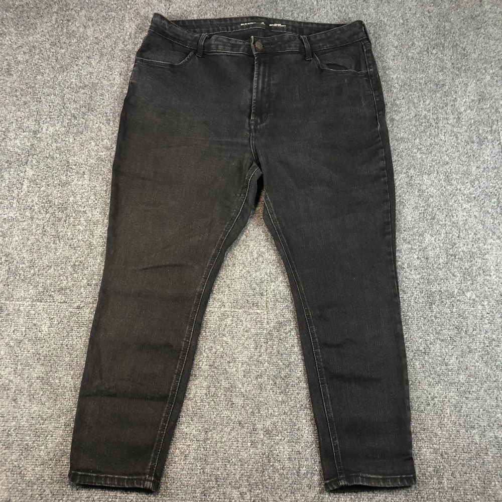 Old Navy Womens High-Rise Super Skinny Jeans Black Denim Size 16 Short 36x24